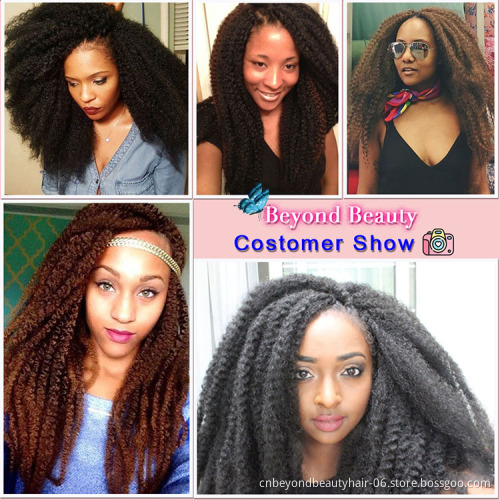 aliexpress wholesale 18 inch Synthetic Marley Braids Soft Fluffy Afro Kinky Curly Twist Braiding Hair Crochet Braids